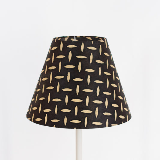 Conical Lamp Shade P11 - Batik Tread Plate Black, 15cm(top) x 30cm(bottom) x 22cm(height)