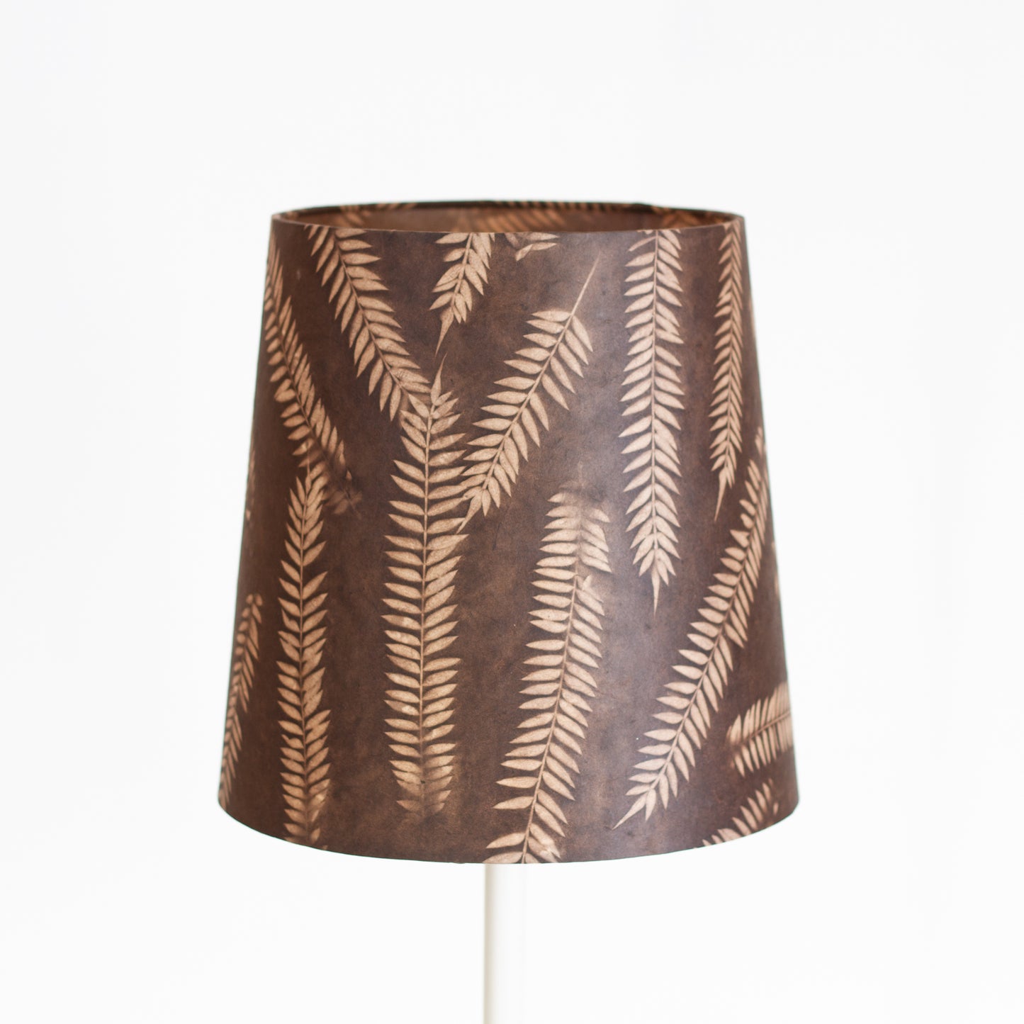 Conical Lamp Shade P26 - Resistance Dyed Brown Fern, 20cm(top) x 25cm(bottom) x 25cm(height)