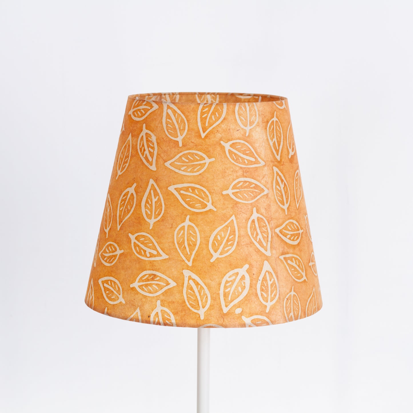 Conical Lamp Shade P66 - Batik Leaf on Camel, 23cm(top) x 35cm(bottom) x 31cm(height)