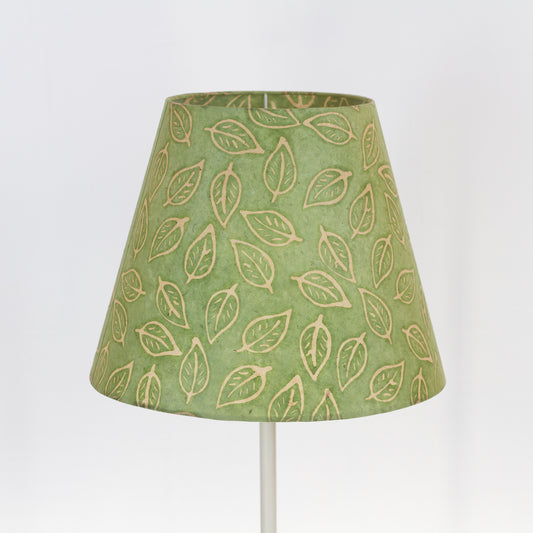 Conical Lamp Shade P29 - Batik Leaf on Green, 23cm(top) x 40cm(bottom) x 31cm(height)