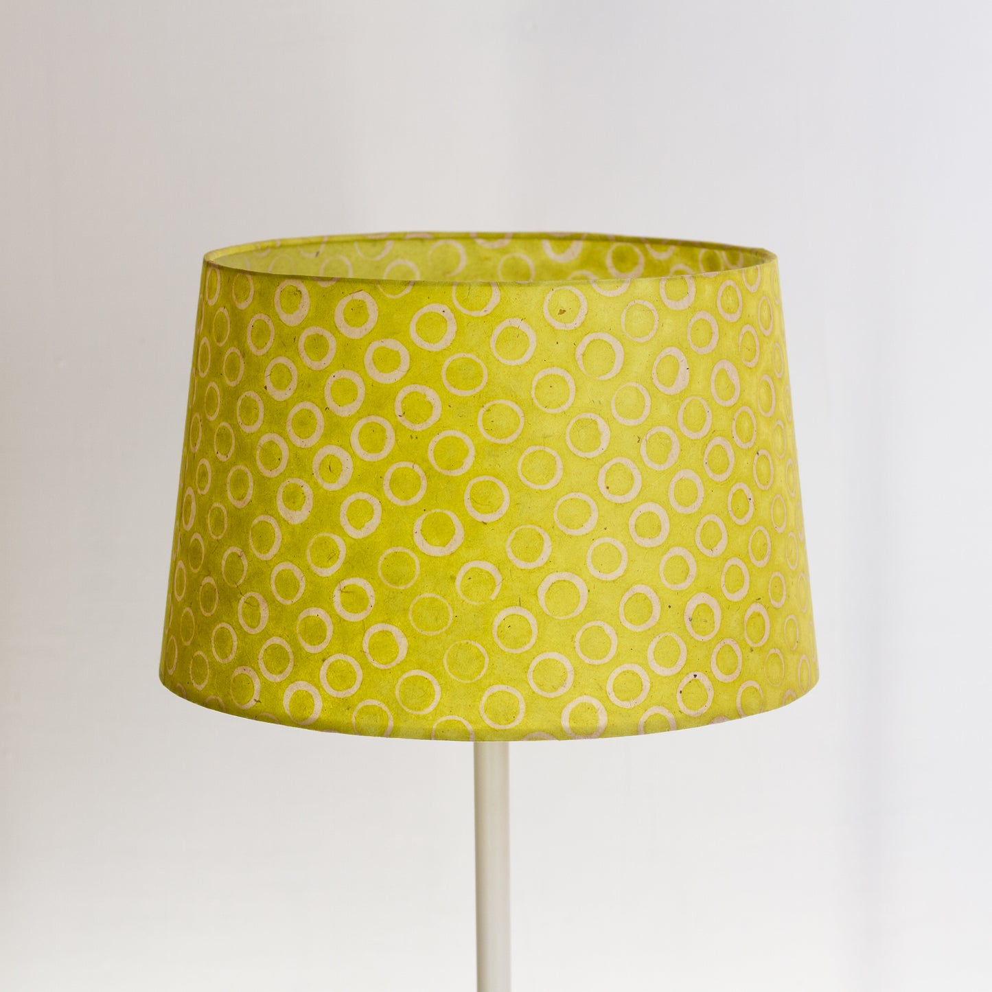 Conical Lamp Shade P02 - Batik Lime Circles, 30cm(top) x 35cm(bottom) x 22cm(height)
