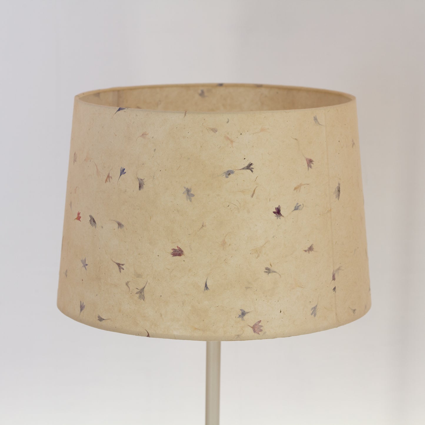 Conical Lamp Shade P34 - Cornflower Petals on Natural Lokta, 35cm(top) x 40cm(bottom) x 26cm(height)