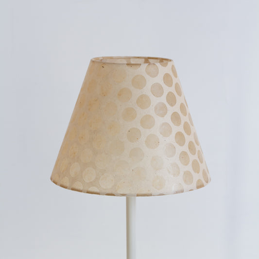 Conical Lamp Shade P85 ~ Batik Dots on Natural, 15cm(top) x 30cm(bottom) x 22cm(height)