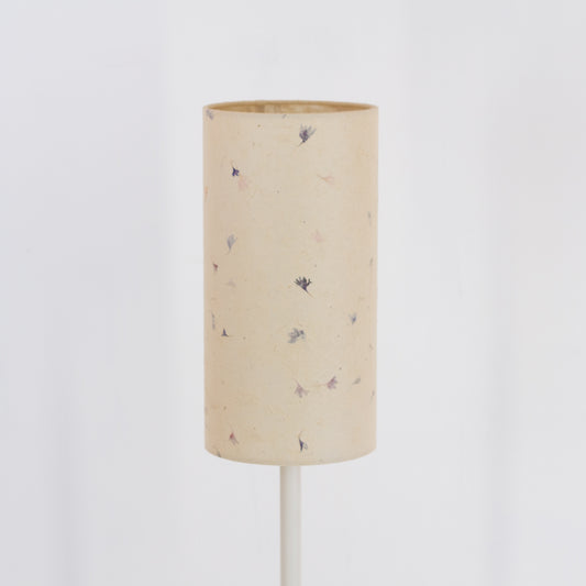 Drum Lamp Shade - P34 ~ Cornflower Petals on Natural Lokta, 15cm(diameter)