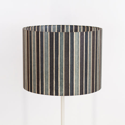 Drum Lamp Shade - P08 - Batik Stripes Grey, 40cm(d) x 30cm(h)