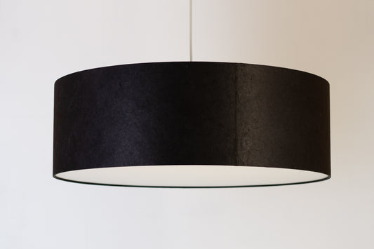Drum Lamp Shade - P55 - Black Lokta, 60cm(d) x 20cm(h)