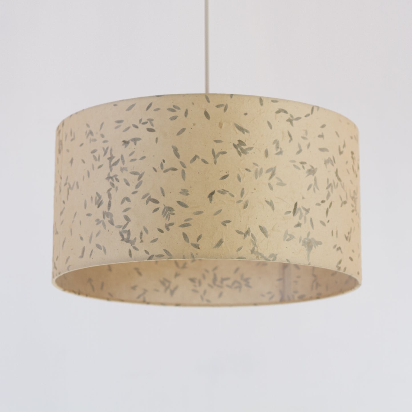 Drum Lamp Shade - P95 - Little Leaves, 40cm(d) x 20cm(h)