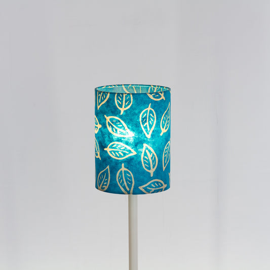 Drum Lamp Shade - B125 ~ Batik Leaf Teal, 15cm(diameter)