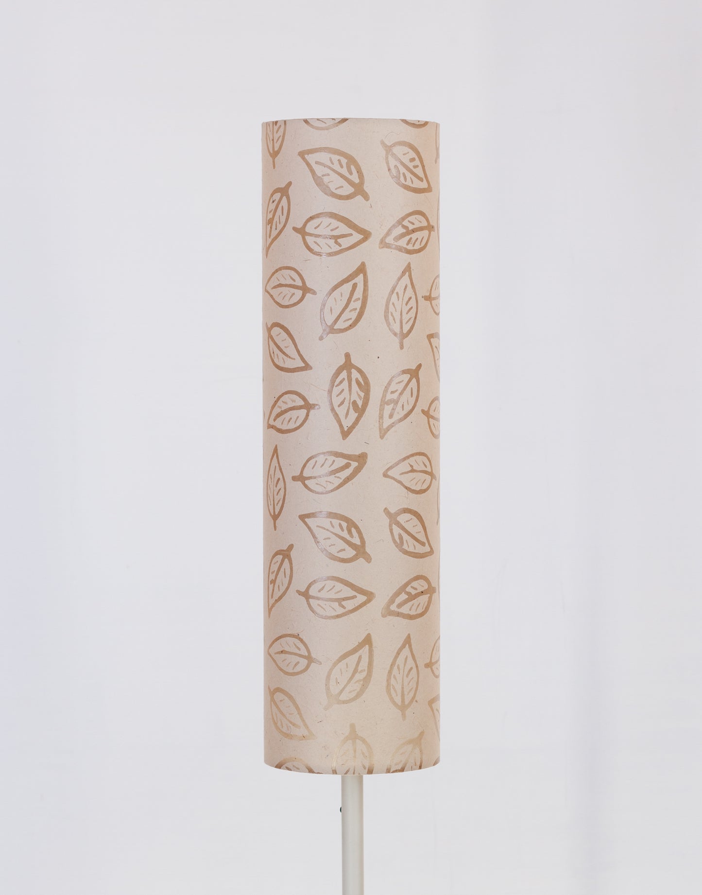 Drum Lamp Shade - P28 - Batik Leaf on Natural, 15cm(diameter) x 55cm(h)