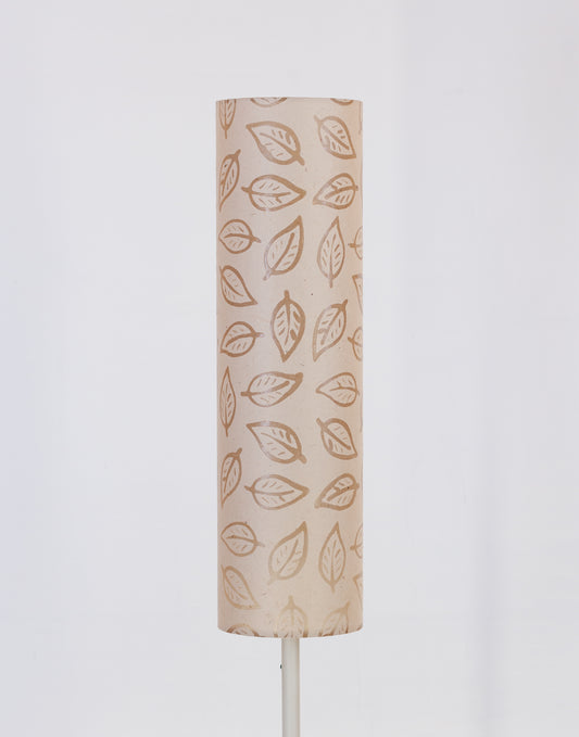 Drum Lamp Shade - P28 - Batik Leaf on Natural, 15cm(diameter) x 55cm(h)