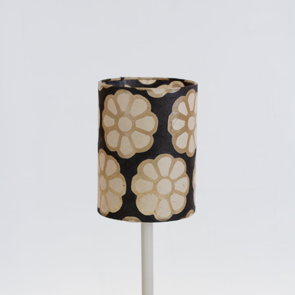 Drum Lamp Shade - P24 ~ Batik Big Flower on Black, 15cm(diameter)
