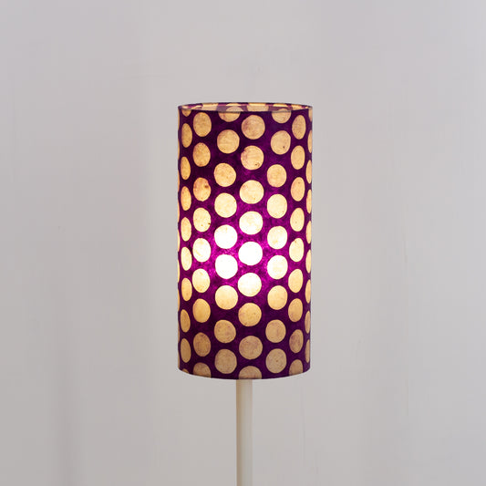 Drum Lamp Shade - P79 ~ Batik Dots on Purple, 15cm(diameter)