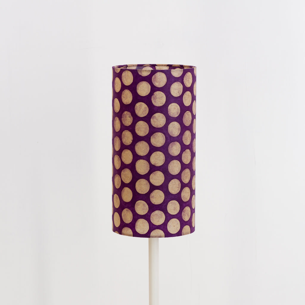 Drum Lamp Shade - P79 ~ Batik Dots on Purple, 15cm(diameter)