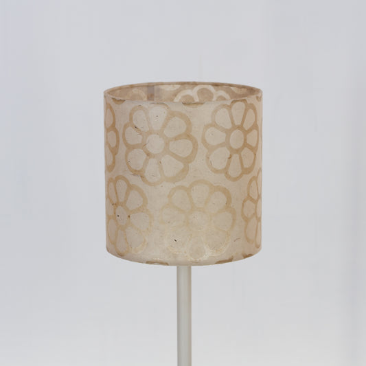 Drum Lamp Shade - P17 - Batik Big Flower on Natural, 20cm(d) x 20cm(h)