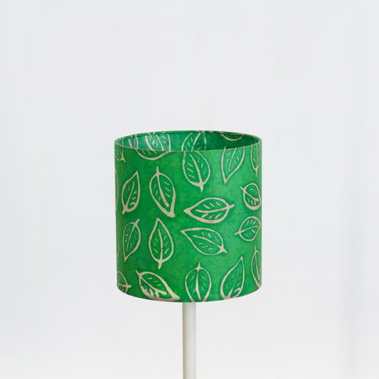 Drum Lamp Shade - B126 ~ Batik Leaf Bright Green, 20cm(d) x 20cm(h)