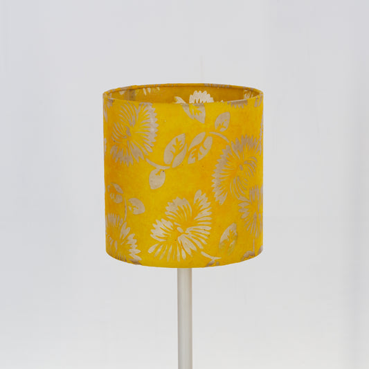 Drum Lamp Shade - B120 ~ Batik Peony Yellow, 20cm(d) x 20cm(h)