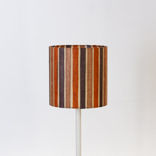 Drum Lamp Shade - P07 - Batik Stripes Brown, 20cm(d) x 20cm(h)