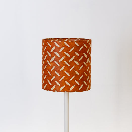 Drum Lamp Shade - P12 - Batik Tread Plate Brown, 20cm(d) x 20cm(h)