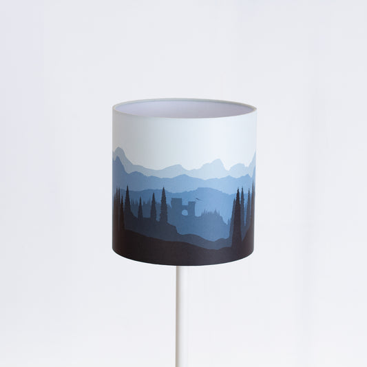 Forest Landscape Print Drum Lamp Shade 20cm(d) x 20cm(h) Blue
