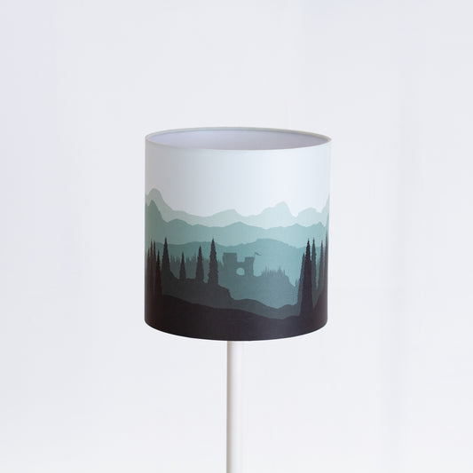 Forest Landscape Print Drum Lamp Shade 20cm(d) x 20cm(h) Green