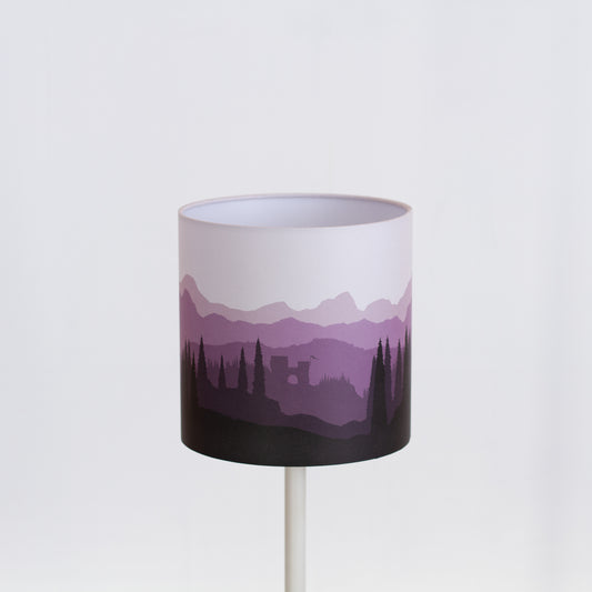 Forest Landscape Print Drum Lamp Shade 20cm(d) x 20cm(h) Purple