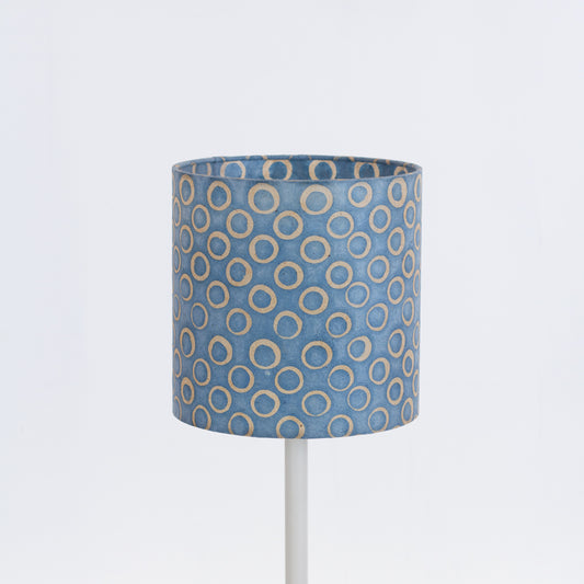 Drum Lamp Shade - P72 - Batik Blue Circles, 20cm(d) x 20cm(h)