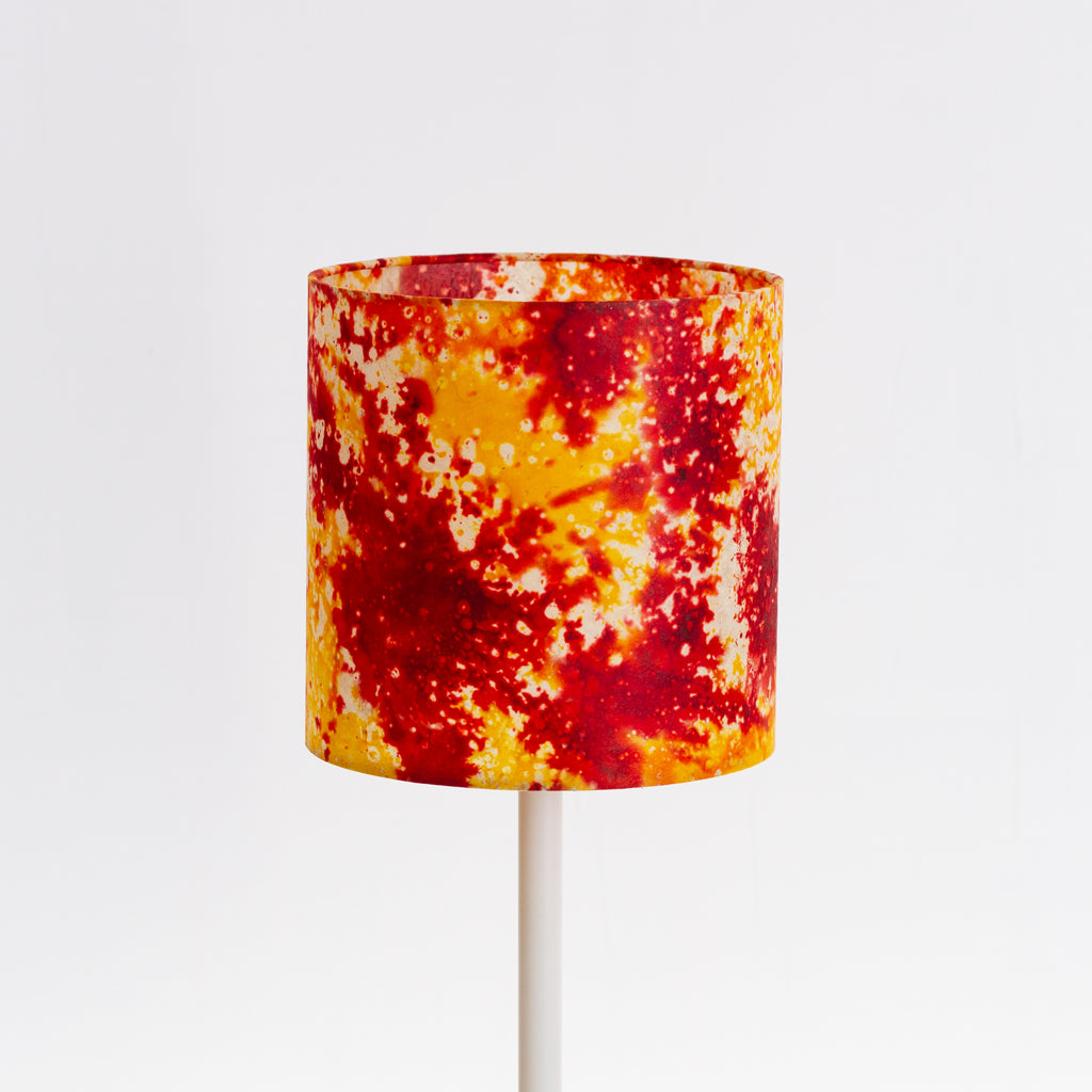Drum Lamp Shades B112 ~ Batik Lava Red/Orange