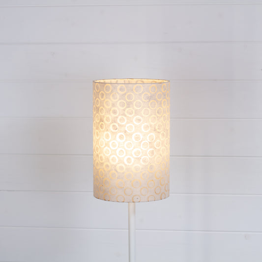 Drum Lamp Shade - P74 - Batik Natural Circles, 20cm(d) x 30cm(h)