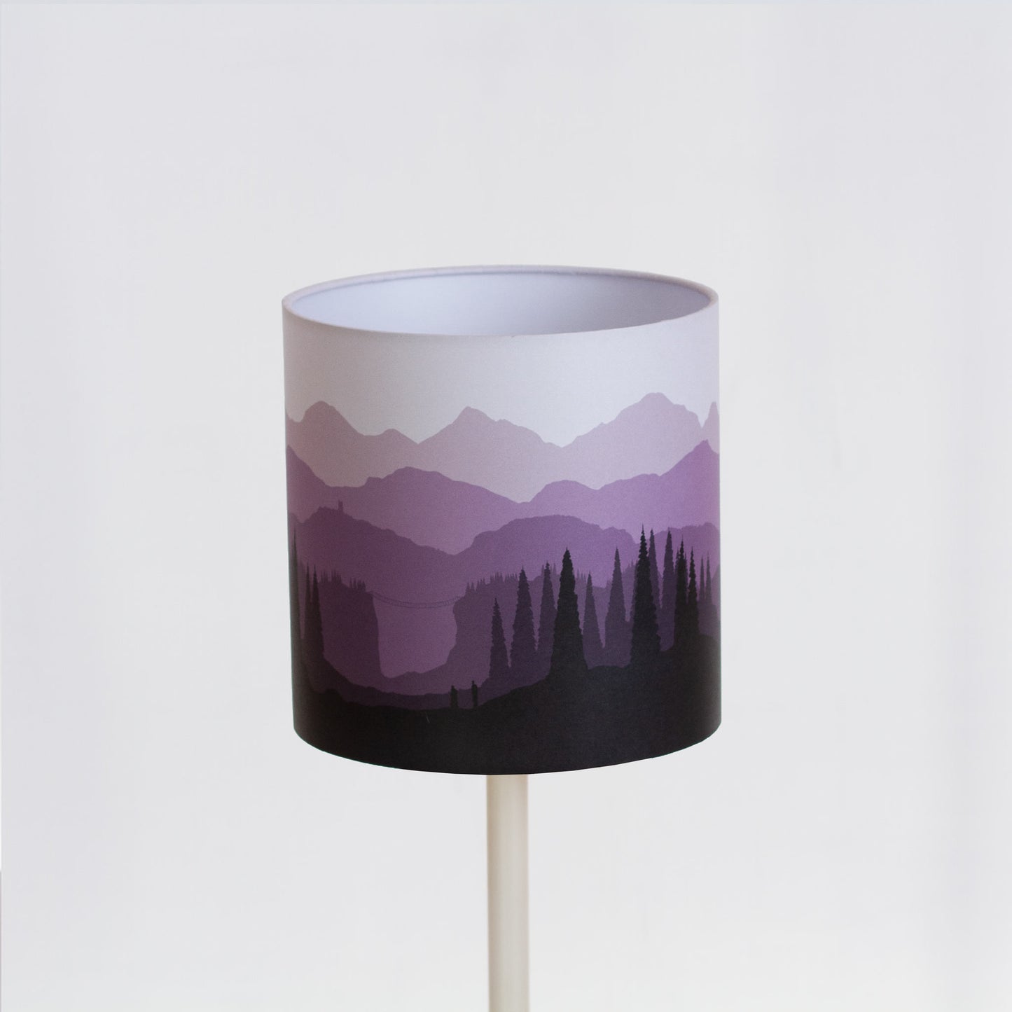 Forest Landscape Print Drum Lamp Shade 20cm(d) x 20cm(h) Purple