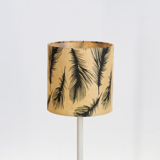 Drum Lamp Shade - B102 - Black Feather, 20cm(d) x 20cm(h)