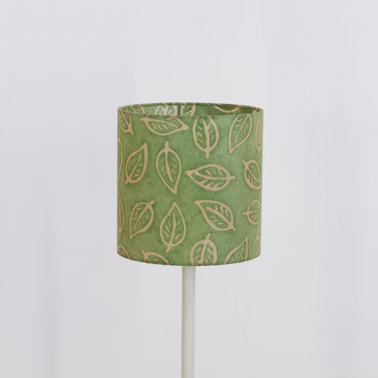 Drum Lamp Shade - P29 - Batik Leaf on Green, 20cm(d) x 20cm(h)