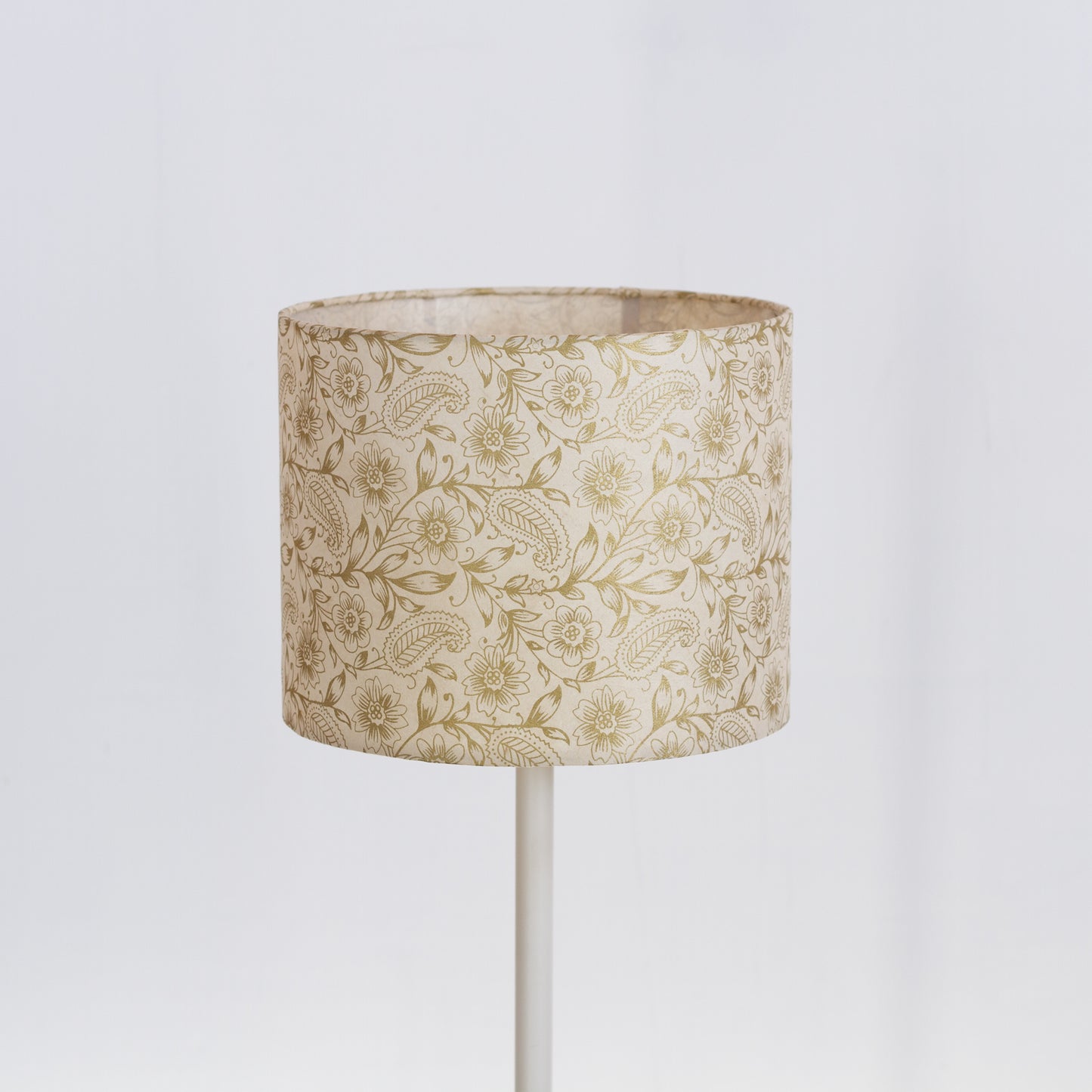 Drum Lamp Shade - P69 - Garden Gold on Natural, 25cm x 20cm