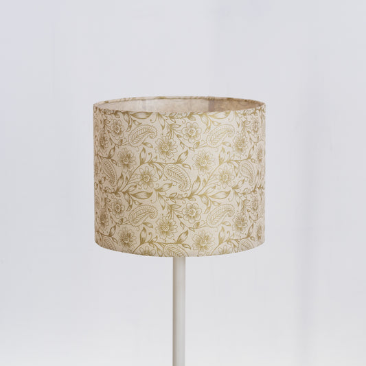 Drum Lamp Shade - P69 - Garden Gold on Natural, 25cm x 20cm