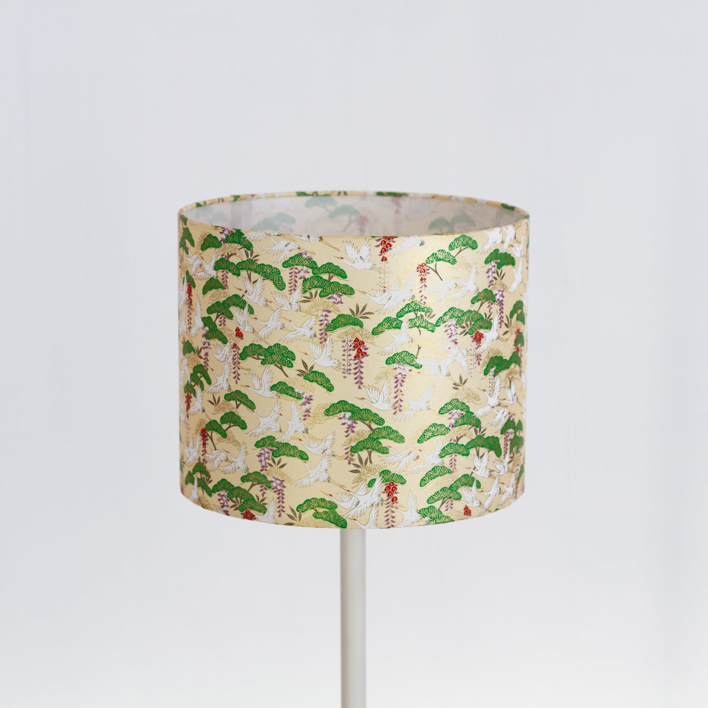 Drum Lamp Shade - W05 - Cranes, 25cm x 20cm