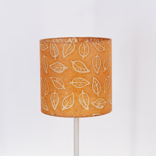 Drum Lamp Shade - P66 - Batik Leaf on Camel, 25cm x 25cm