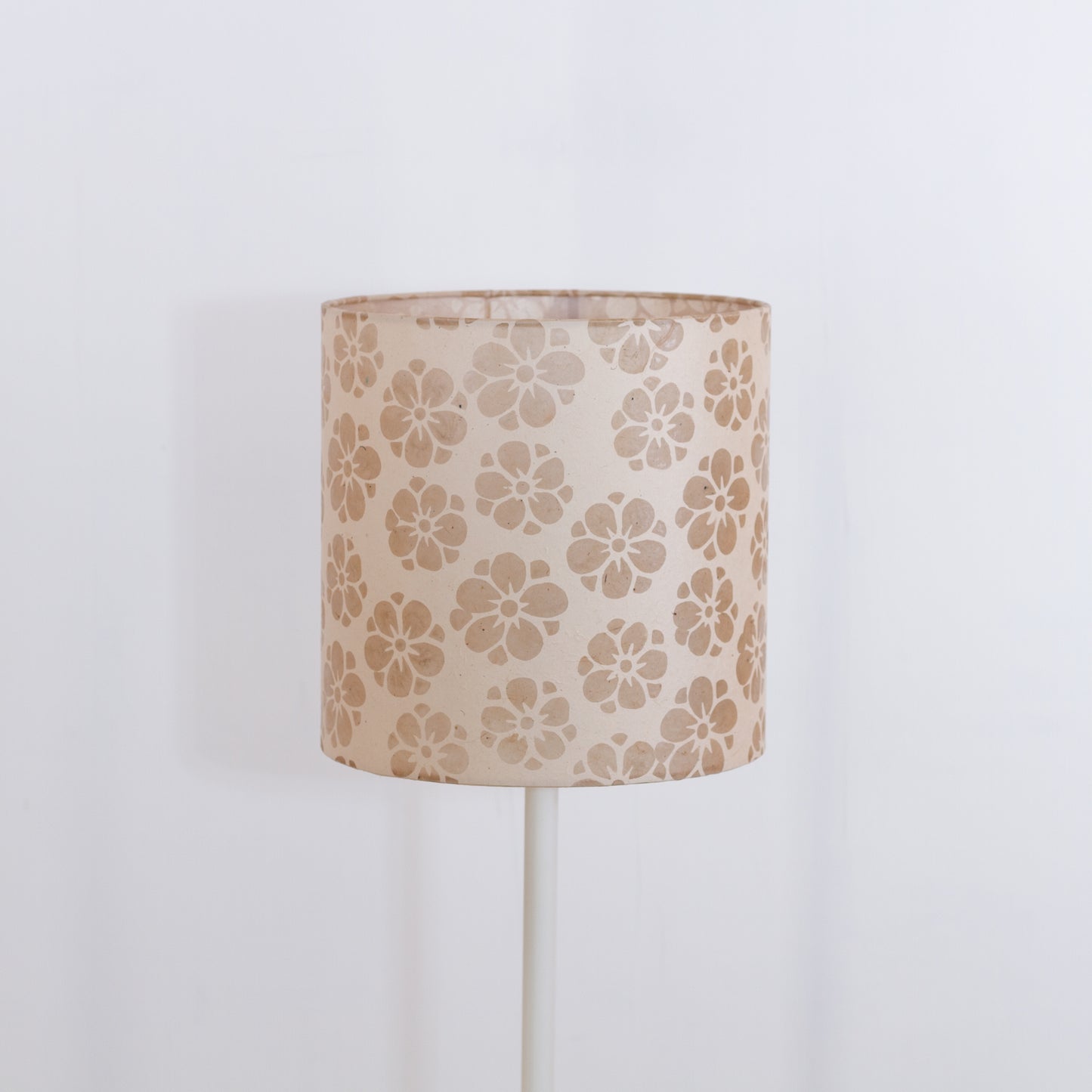 Drum Lamp Shade - P75 - Batik Star Flower Natural, 25cm x 25cm