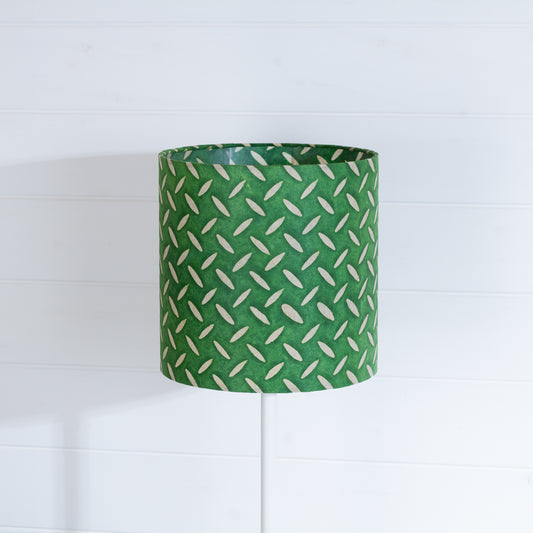 Drum Lamp Shade - P96 - Batik Tread Plate Green, 25cm x 25cm