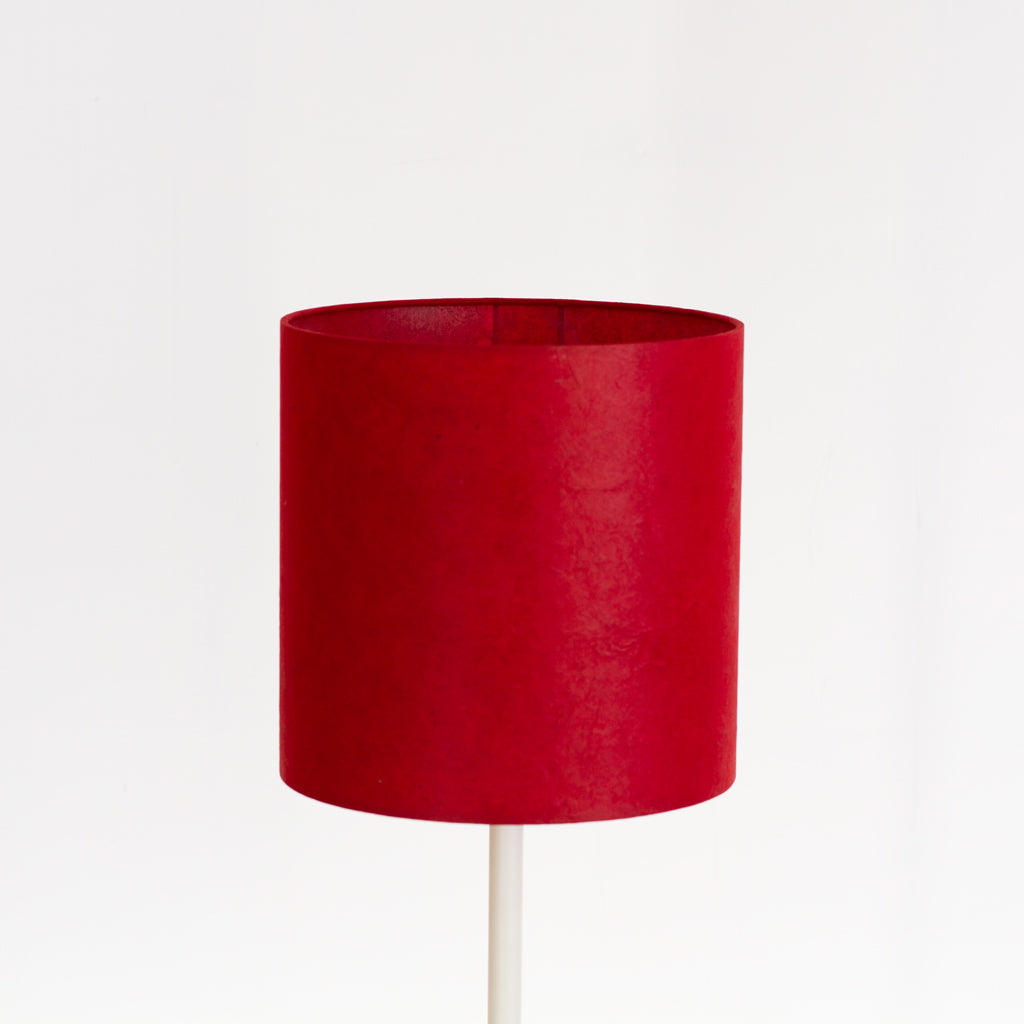 Drum Lamp Shade - P60 - Red Lokta, 25cm x 25cm