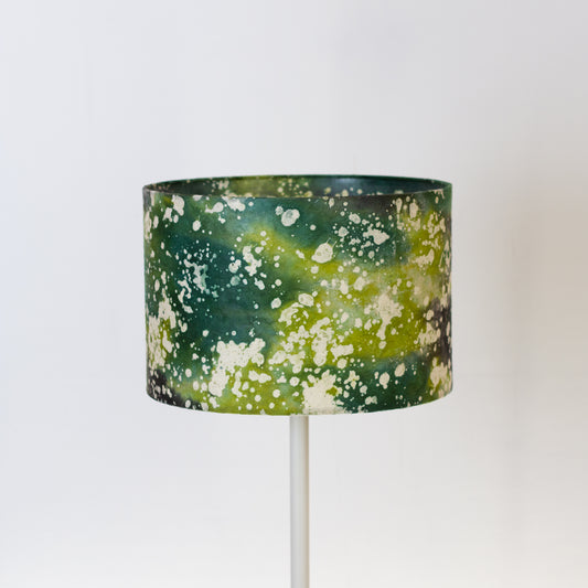 Drum Lamp Shade - B114 ~ Batik Canopy Greens, 30cm(d) x 20cm(h)