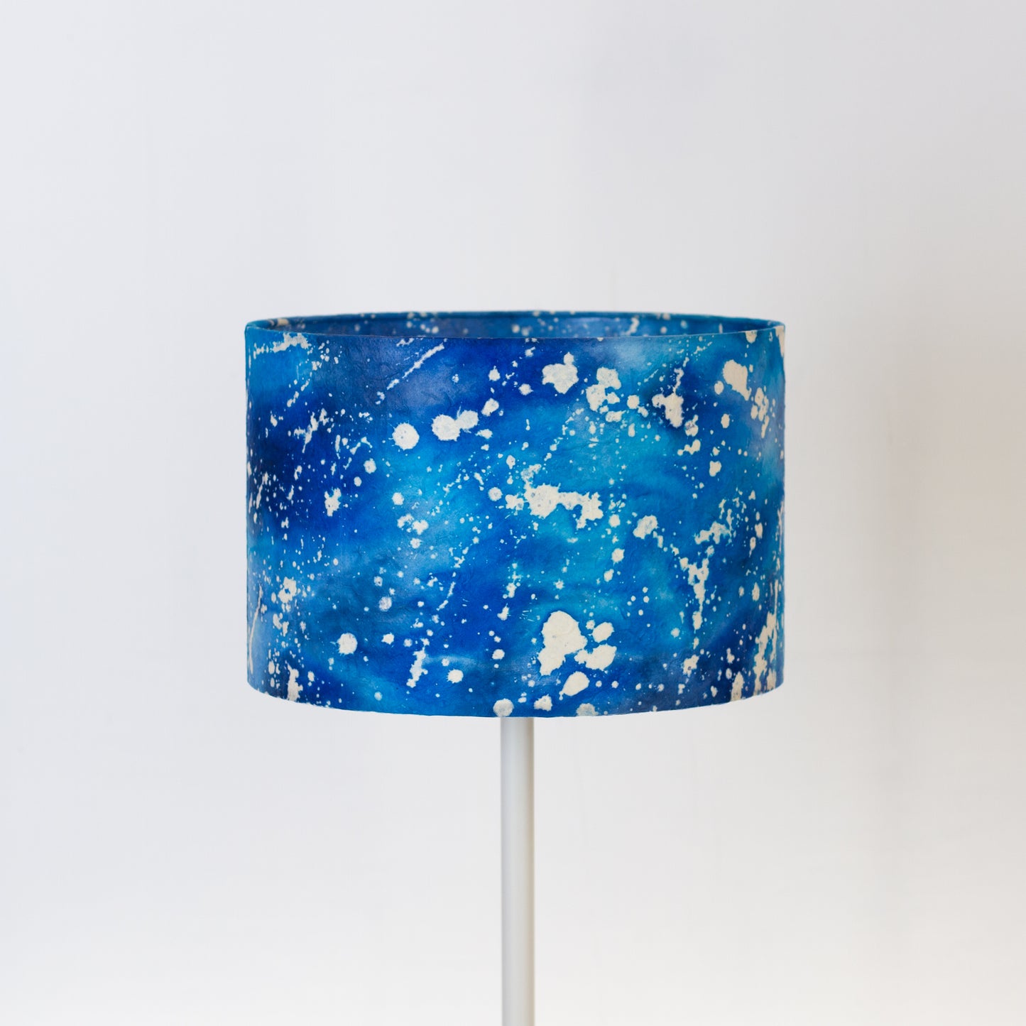 Drum Lamp Shade - B113 ~ Batik Ocean Blues, 30cm(d) x 20cm(h)