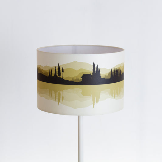 Landscape #3 Print Lampshade (Drum Lamp Shade 30cm(d) x 20cm(h) - Yellow (D13)
