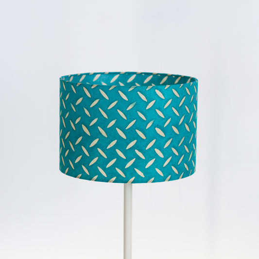 Drum Lamp Shade - P15 - Batik Tread Plate Mint Green, 30cm(d) x 20cm(h)
