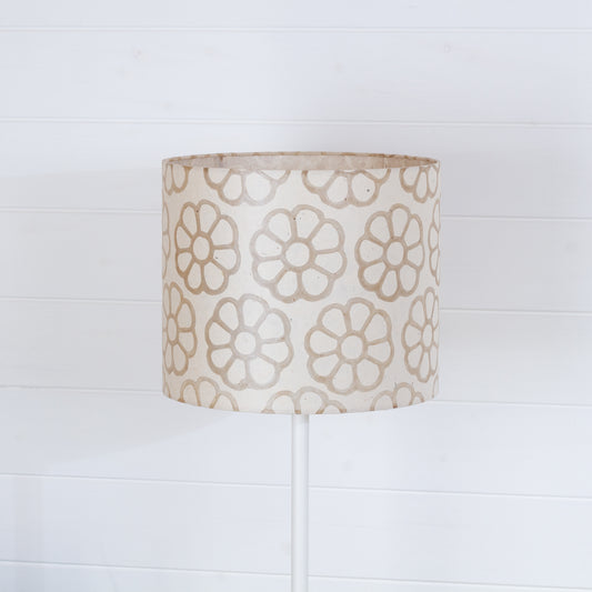 Drum Lamp Shade - P17 ~ Batik Big Flower Natural, 30cm(d) x 25cm(h)