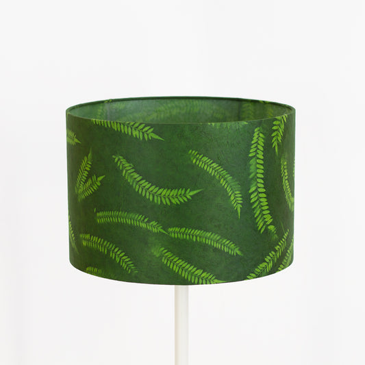 Drum Lamp Shade - P27 - Resistance Dyed Green Fern, 30cm(d) x 20cm(h)