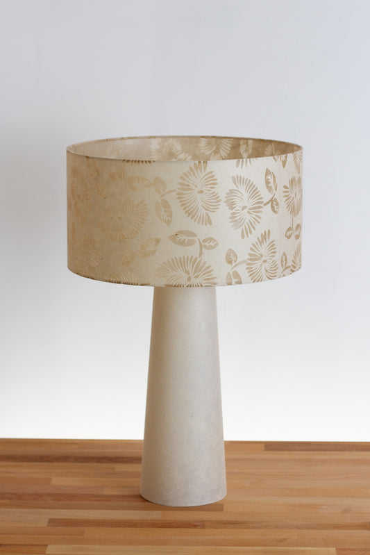 Matching Table Lamp Large with Drum Lamp Shade ~ P09 Batik Peony Natural