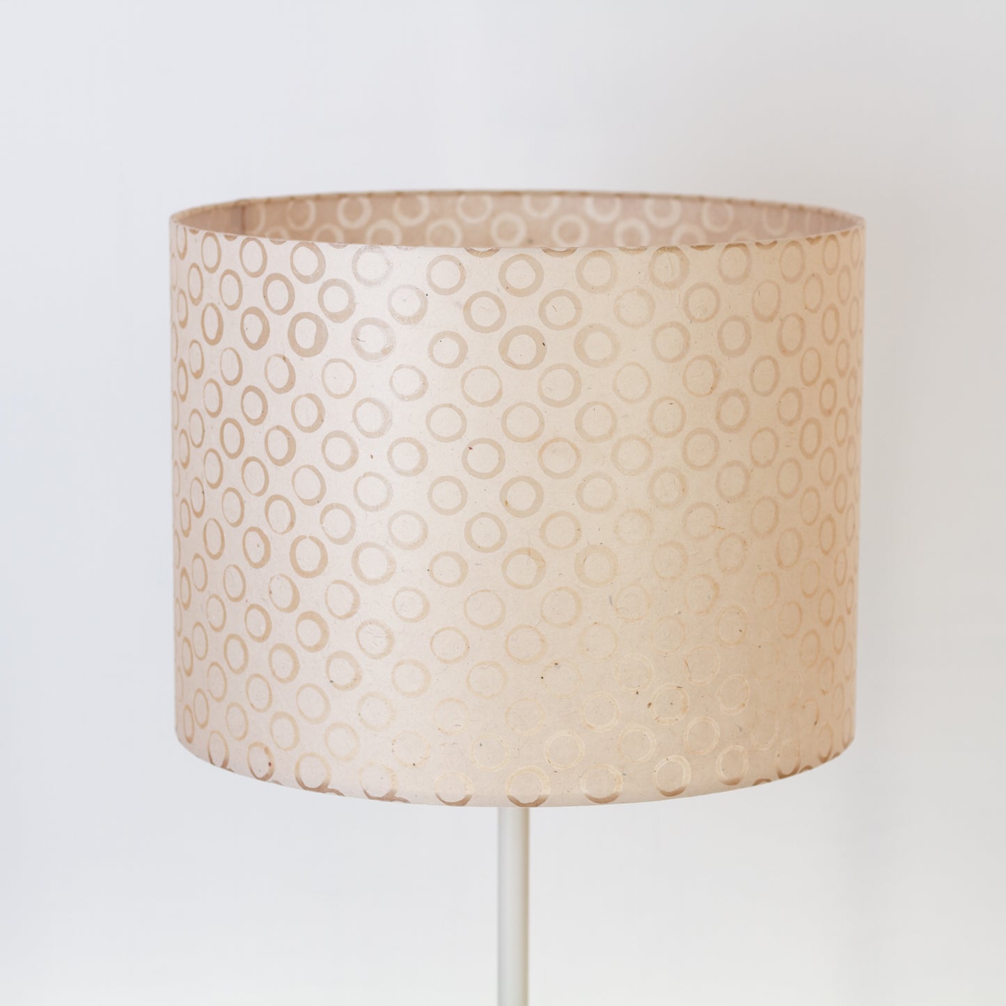 Drum Lamp Shade - P74 - Batik Natural Circles, 40cm(d) x 30cm(h)