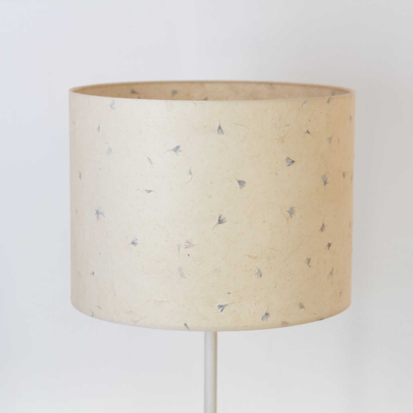 Drum Lamp Shade - P34 - Cornflower Petals on Natural Lokta, 40cm(d) x 30cm(h)