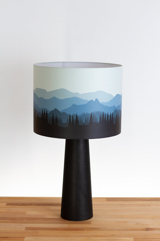 Matching Table Lamp Large with Drum Lamp Shade ~ Landscape #4 Blue (D20)