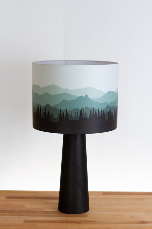 Matching Table Lamp Large with Drum Lamp Shade ~ Landscape #4 Green (D21)