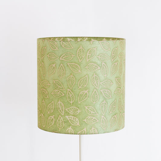 Drum Lamp Shade - P29 - Batik Leaf on Green, 40cm(d) x 40cm(h)